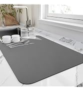 HotLive Dish Drying Mat for Kitchen Counter, Heat Resistant Drainer Mats with Non-slip Rubber Bac...
