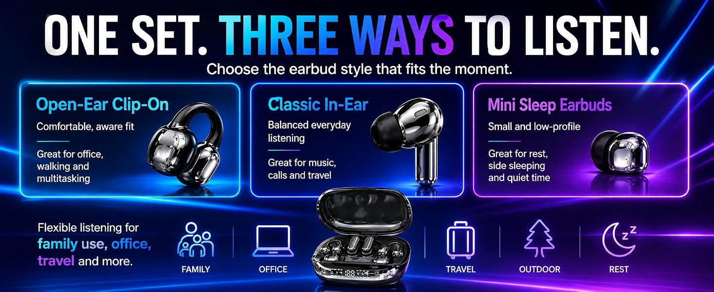 6-in-1 Smart Wireless Earbuds