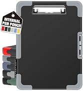 Sooez Reinforced Clipboard with Storage, Internal Pen Pouch Included, Heavy Duty Plastic Clip Boa...