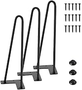 SMARTSTANDARD 12 Inch Heavy Duty Hairpin Furniture Legs, Metal Home DIY Projects for Nightstand, ...