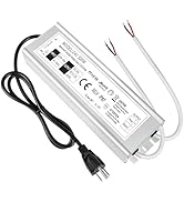 LightingWill LED Driver 300 Watts Waterproof IP67 Power Supply Transformer, 110-260V AC to 24V DC...