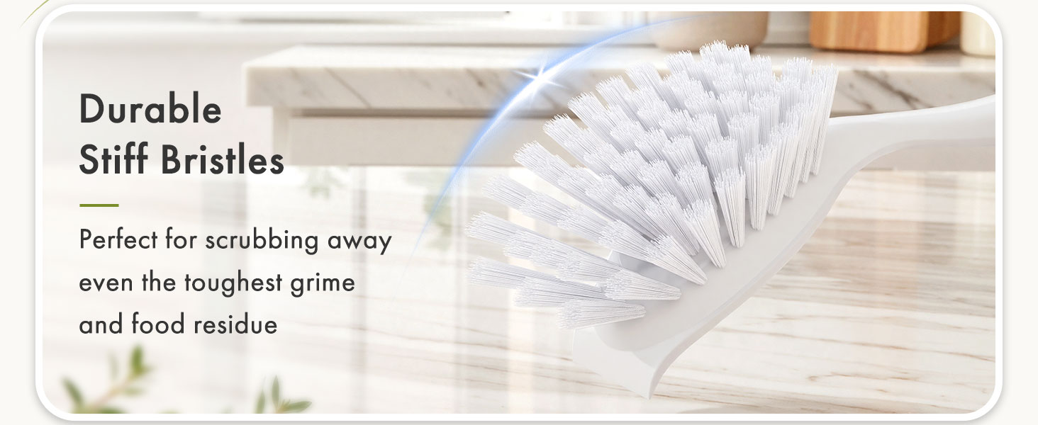 dish scrub brush with bristles