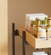 Golener Pull Out Cabinet Organizer - 2-Tier Slide Out Bamboo Drawers for Kitchen Cabinets, Bathro...