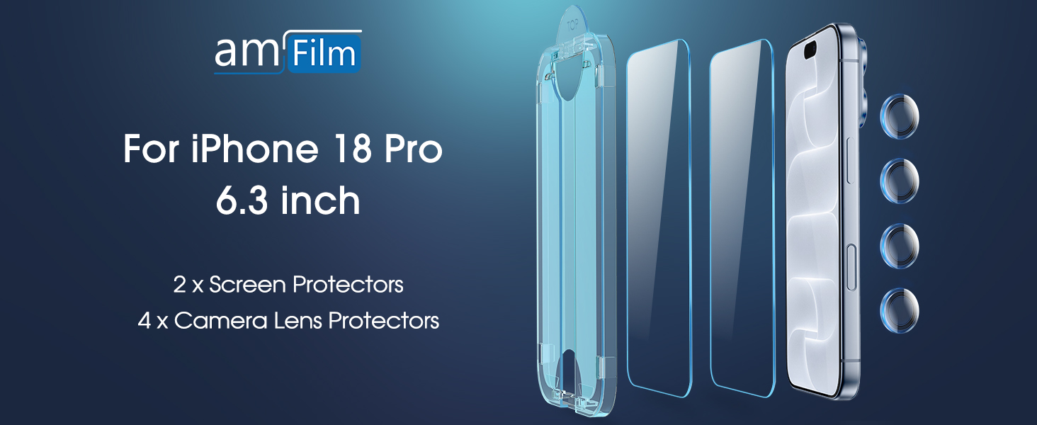 amFilm OneTouch Screen Protector for 18 Pro 6.3" Tempered Glass