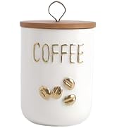 Simcat 27oz Ceramic Canister Set with Airtight Seal Bamboo Lid and Silicone Seal Damp-Proof Kitch...