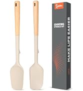 Large Silicone Rubber Spatula Scrapers 14" with Long Wood Handle, Heat Resistant, Essential Bakin...