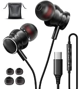 USB C Headphones for iPhone 16 Wired Earbuds for iPhone 15 Pro Max with Mic Volume Control Stereo...