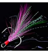 AMHDV Feather Fishing Hooks Strong Treble Hooks Size 2 4 6 8 10 (Pack of 20)