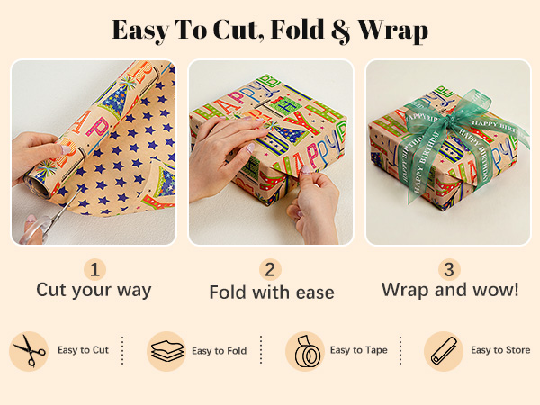 easy to use birthday kraft paper