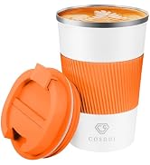CS COSDDI 12 oz Stainless Steel Vacuum Insulated Tumbler - Coffee Travel Mug Spill Proof with Lid...