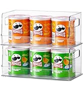 vacane 10" Wide Stackable Pantry Organizer Bins with Wide Open Front, Plastic Cabinet Organizatio...