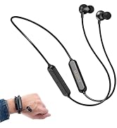 MOCANIO Neckband Bluetooth Headphones 9D Surround Sound HiFi Stereo Neck Hanging Noise Reduction ...