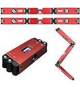 Folding Level, 3 Sections Foldable Level Measuring Woodworking Tool for Various Corners Stairs,Ac...