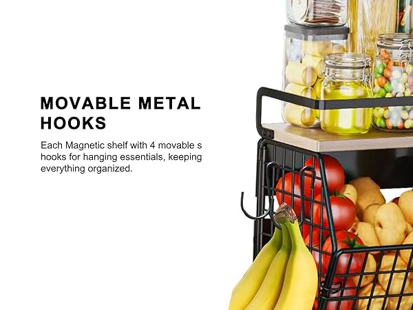 metal s hooks for magnetic basket