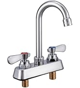 Sepaitek Leak-Free Commercial Sink Faucet 4 inch Center 2 Hole, Commercial Handwash Sink Faucet 3...