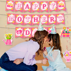 mother's day banner hanging swirls