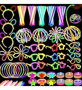 647PCS Glow Sticks, Glow in the Dark 4th of July Party Favors Party Supplies for Adults Glow Stic...