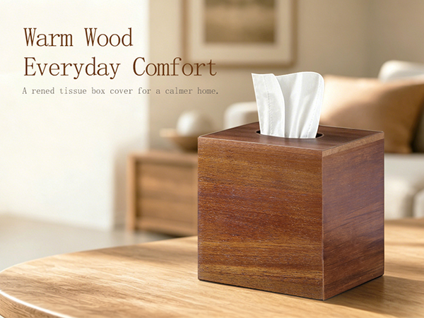 Acacia Wood Tissue Box Holder