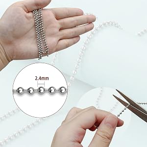 Size of stainless steel chain