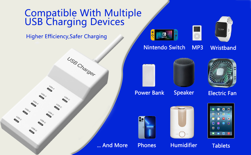 10-Port Type C Charger