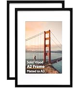 KINLINK A2 Picture Frames Black, Solid Wood Frames with Acrylic Plexiglass 16.5 x 23.5 Frame for ...