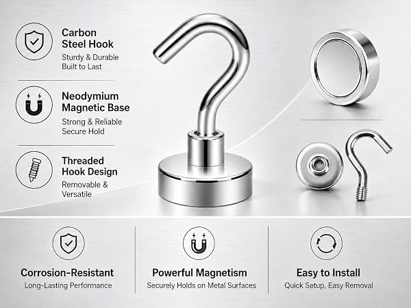 Neosmuk magnetic hooks silver