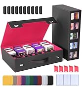 UAONO Trading Card Storage Box with Commander Display, 5 Row Magic Card Box with Handle & Aluminu...