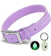 Wisedog Waterproof Dog Collar with Airtag Holder, Adjustable Soft Rubber Coated Webbing, Odor-Pro...