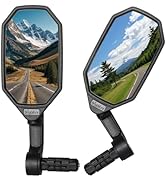 BriskMore Bar End Bike Mirrors, High–Definition Convex Glass Lens for E-Bike Handlebars, Scratch ...