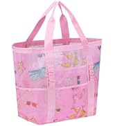 wanchel Mesh Beach Bags for Women - Family Beach Tote Bag for Toys, Towels, Travel Vacation Cruis...