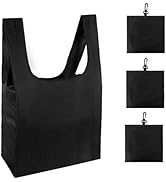 HOLYLUCK Reusable Grocery Bags,Heavy Duty Foldable Shopping Tote Bag (Extra Large, 3 Large Black)