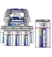 ACDelco 12-Count 9 Volt Batteries, Maximum Power Super Alkaline Battery, 7-Year Shelf Life, Reclo...
