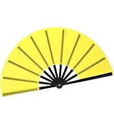 HONSHEN Folding Fan Performance Fan Nylon-Cloth Fan 13 inch (Yellow)