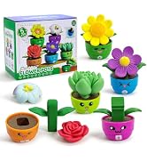 Ninigai Montessori Toddler Flower Toy, Bloom & Learn Garden Set with 5 Shape & Color & Number Flo...