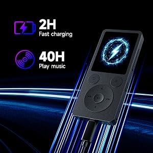 Mini MP3 Player for Seniors Portable Music Player with Bluetooth 128GB micro SD Card Slot Compact