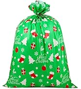 CCINEE Giant Bags,Green Christmas Sacks for Jumbo Gift Package(36"x44") with Tag Card and Wrappin...