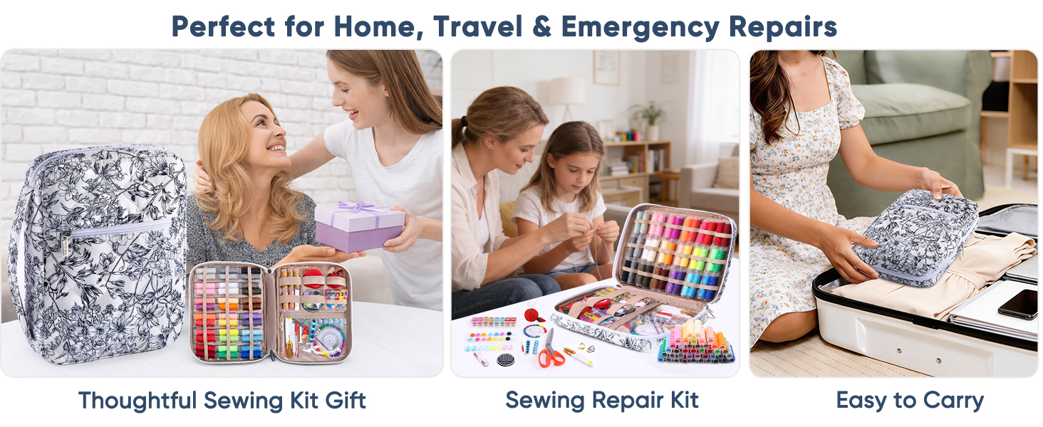 230pcs Cute Sewing Supplies Kit with Premium Scissors
