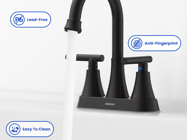 Matte Black Bathroom Sink Faucet Bathroom Faucets for Sink 3 Hole Faucet for Bathroom Sink Vanity RV