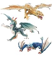 Fistone Western Dragon Toy Set, 3 PCS Realistic Battle Dragon, Lion Dragon, Demon Dragon Figurine...