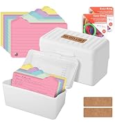 Artoshin 2Pack Index Card Holder Set,Index Card Holder 3x5, Plastic Index Card Box for Flash Card...