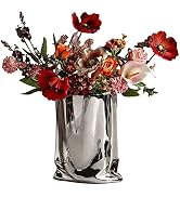 auons Crinkle Paper Bag Vase Ceramic Vase Modern Handmade, Creative Flower Arrangement Ornaments,...