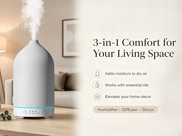 Gooamp 200ML Ceramic Essential Oil Diffuser
