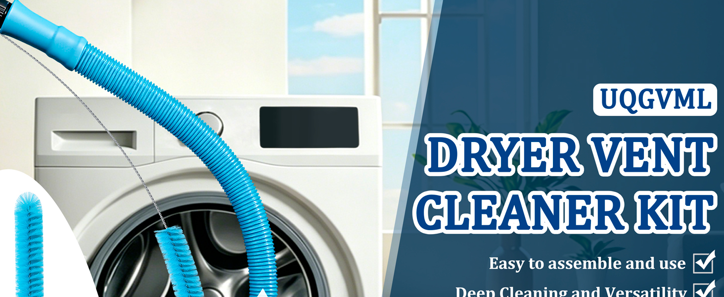 Dryer Vent Cleaner Kit with Universal Vacuum Hose Attachement Compatible with Most Vacuum Cleaners