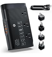 DOACE 500W 220V to 110V Pure Sine Wave Voltage Converter, Black | Travel Adapter Included, Europe...