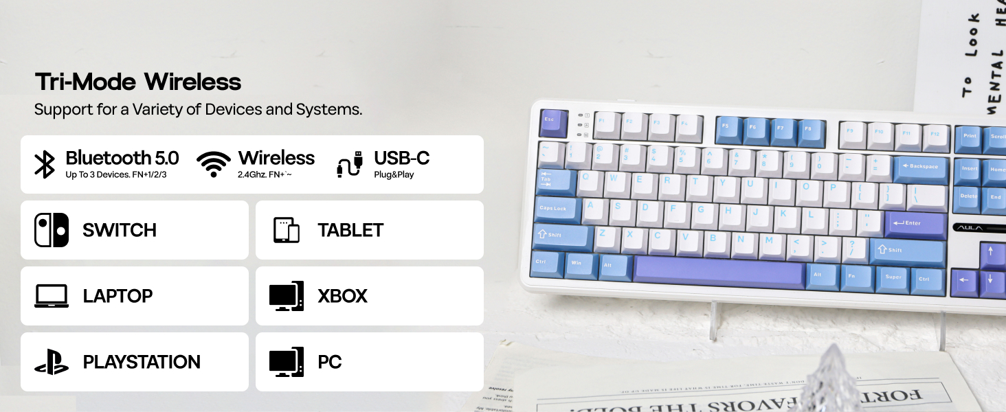 AULA F108 Wireless Gaming Keyboard