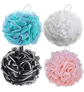 4 Pieces Shower Loofahs Bath Sponges 60g/pcs Mesh Puffs Body Scrub Luffas Bath Scrunchies for Sho...