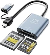 CFexpress Type B & SD Card Reader, USB C 3.2 Gen 2 10Gbps High Speed Dual Slot, UHS-II/UHS-I, Alu...