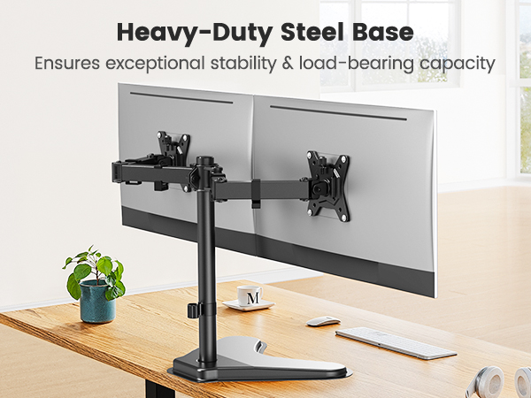 freestanding dual monitor stand