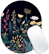Velluxion Floral Art Mouse Pad, 6 x 8 in Botanical Painting Design, Oval Portable Mousepad with N...