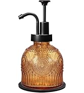 Amolliar 8 Oz Vintage Glass Bathroom Soap Dispensers with Pump, Refillable Kitchen Dish Soap Disp...